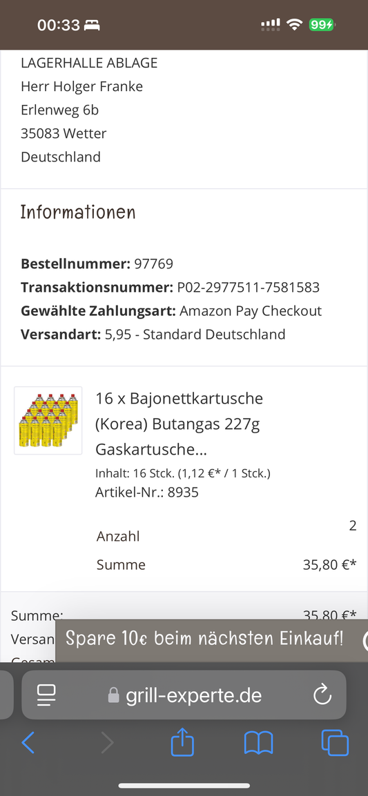 Gas 227 ml 16x